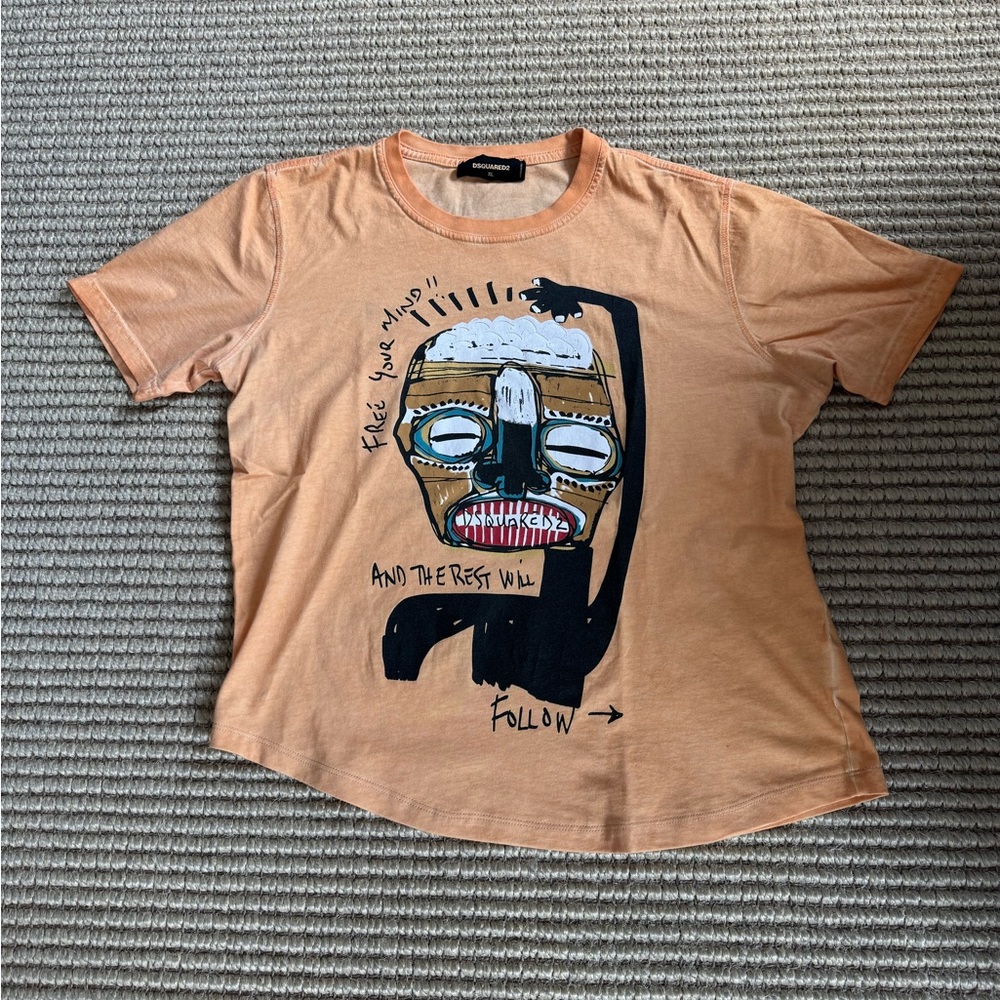 Dsquared2 rare basquiat graphic t shirt TAGED XL FITS LIKE LARGE